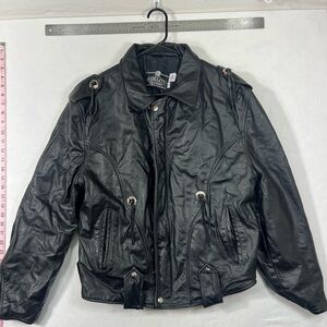 Vintage Fidelity Black Fringe Leather Jacket